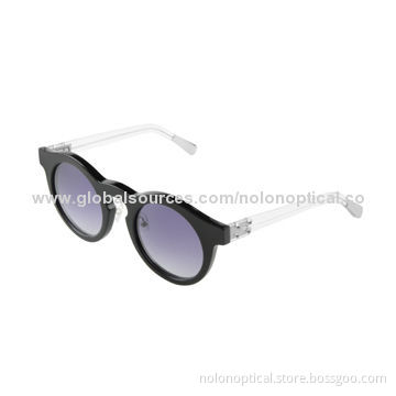 Acetate sunglasses with crystal temple in black, CE/FDA